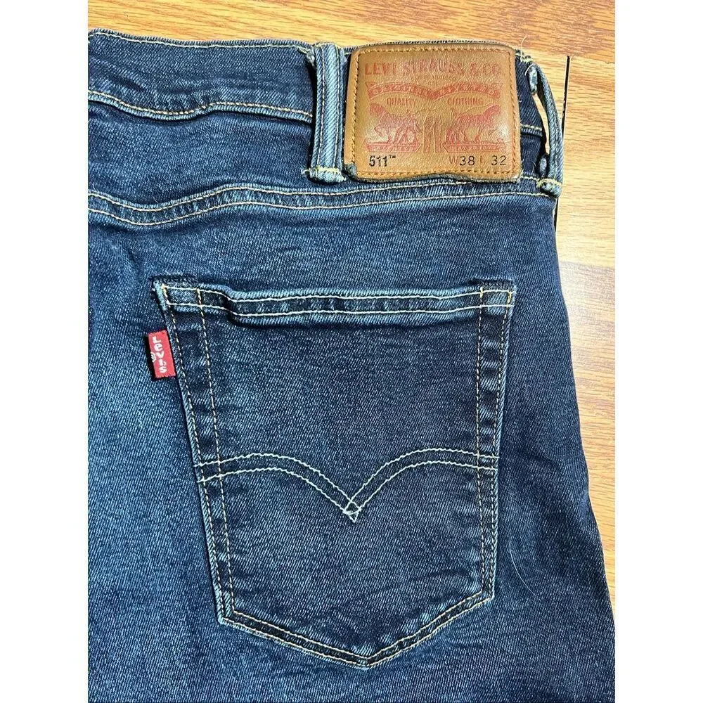 Levi’s Men’s 511 Slim Stretch Selvedge Jeans 38x32 (Actual 34x30)